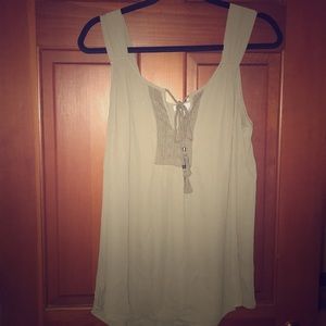 Olive flowy boho front tied blouse -Nordstrom Rack